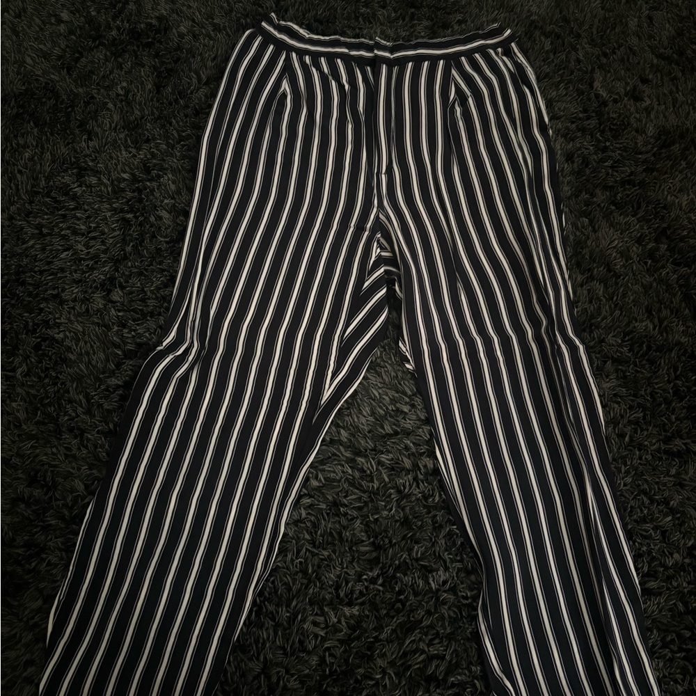 Zara Striped Black and White Trousers